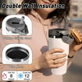 thumbnail image 3 of WarmH 20 oz Tumbler with Handle,Insulated Tumbler with Lid and Flip Straw Leak Proof Double Wall Stainless Steel Vacuum Travel Coffee Mug Insulated Water Bottle Thermal Cup, Cupholder Friendly,White, 3 of 14