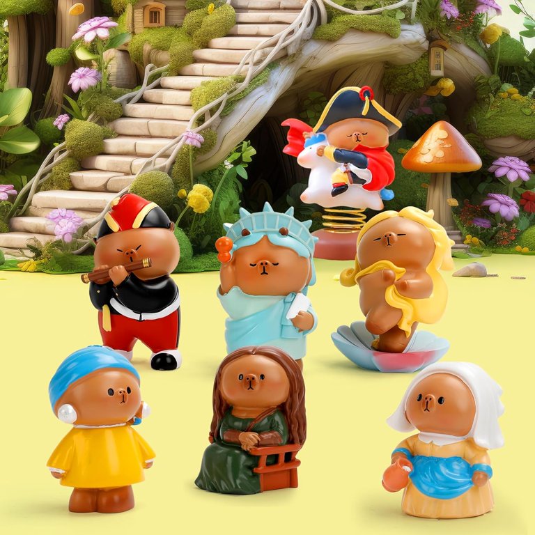 Caja Sorpresa De 12 Figuras Mini Capybara – Detalles Adorables Para Decorar Pasteles, Jardines De Hadas Y Colecciones | Regalo Para Amantes De Los Capybaras