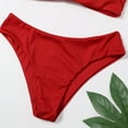 thumbnail image 4 of Sngxgn Bikini Set for Women Two Piece Swimsuit V Neck Top Wide Straps Mid Rise(Red,S), 4 of 7