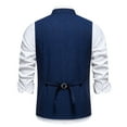 thumbnail image 6 of Yusimy Men's Herringbone Vest with Pockets Single-Breasted Stand-Up Collar Waistcoat Medieval Vintage Style, 6 of 9