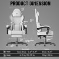 thumbnail image 2 of SOONTRANS Gaming Chair for Adult, Linen Fabric Racing Office Computer Desk Chair, Ergonomic Gamer Chair for Adult, High Back Comfortable Video Game Chair with Footrest Massage Lumbar Cushion, White, 2 of 9