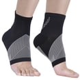 thumbnail image 1 of Tobillera de compresión (4 pares) para aliviar el dolor de neuropatía, tendinitis aquílea y fascitis plantar. Tobillera sin dedos para mujer y hombre (negro, XL)., 1 of 8