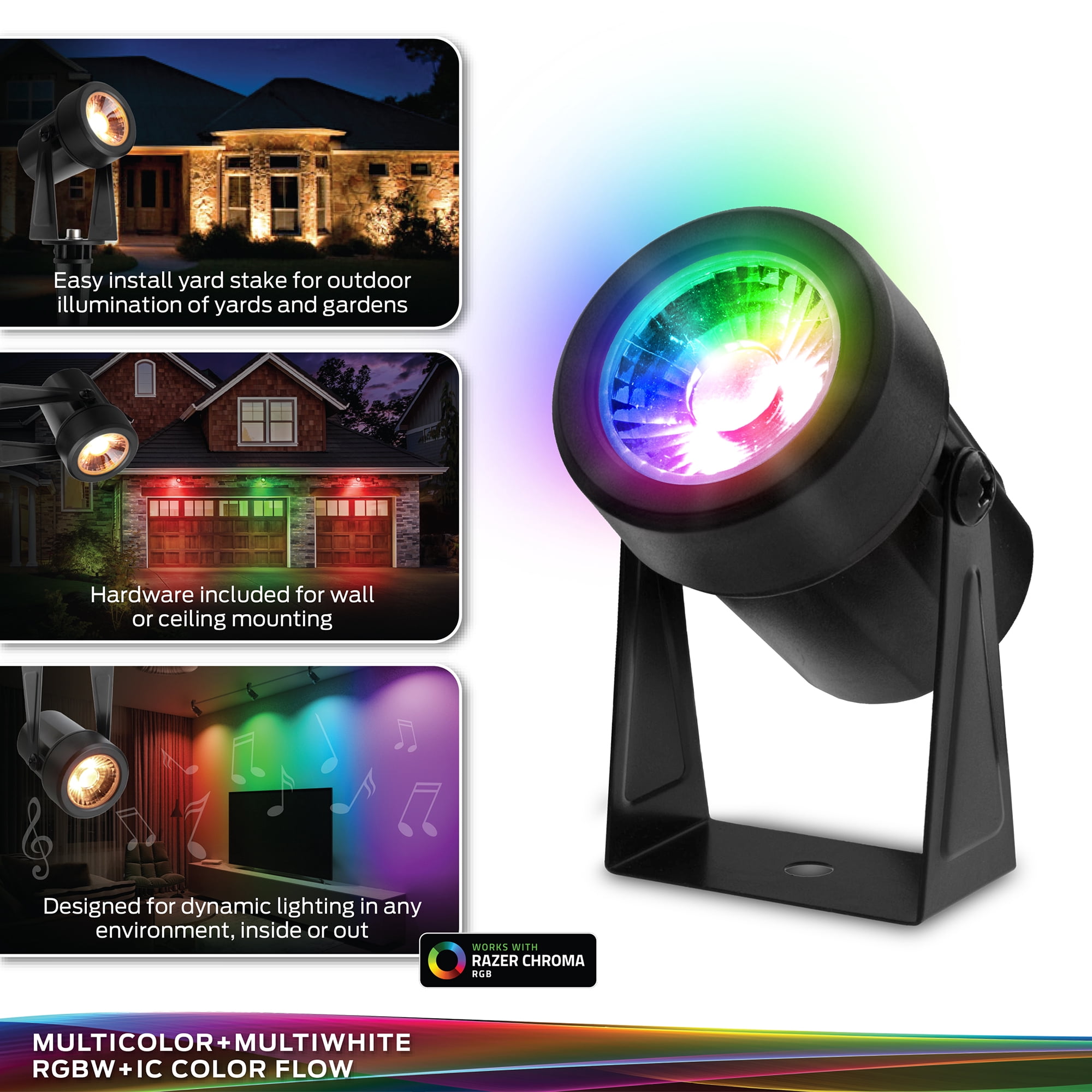 Monster LED 40ft Outdoor or Indoor Bistro Smart Multi-Color Patio String Light
