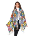 thumbnail image 3 of FORMRS Womens Scarf Winter Soft Long Big Warm Shawls Wrap Tassel Scarves, Floral Fiesta, 3 of 9