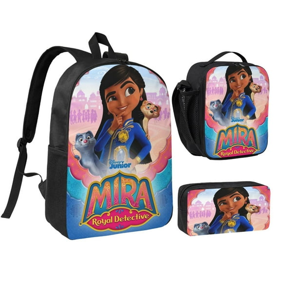 Mira royal detective Three piece backpack set young backpack combination backpack lunch bag pencil case