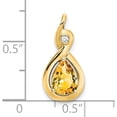 thumbnail image 3 of 14K Yellow Gold Pear Citrine And Diamond Pendant (Width 9.4) (Length 19.5) - Jbsp, 3 of 5