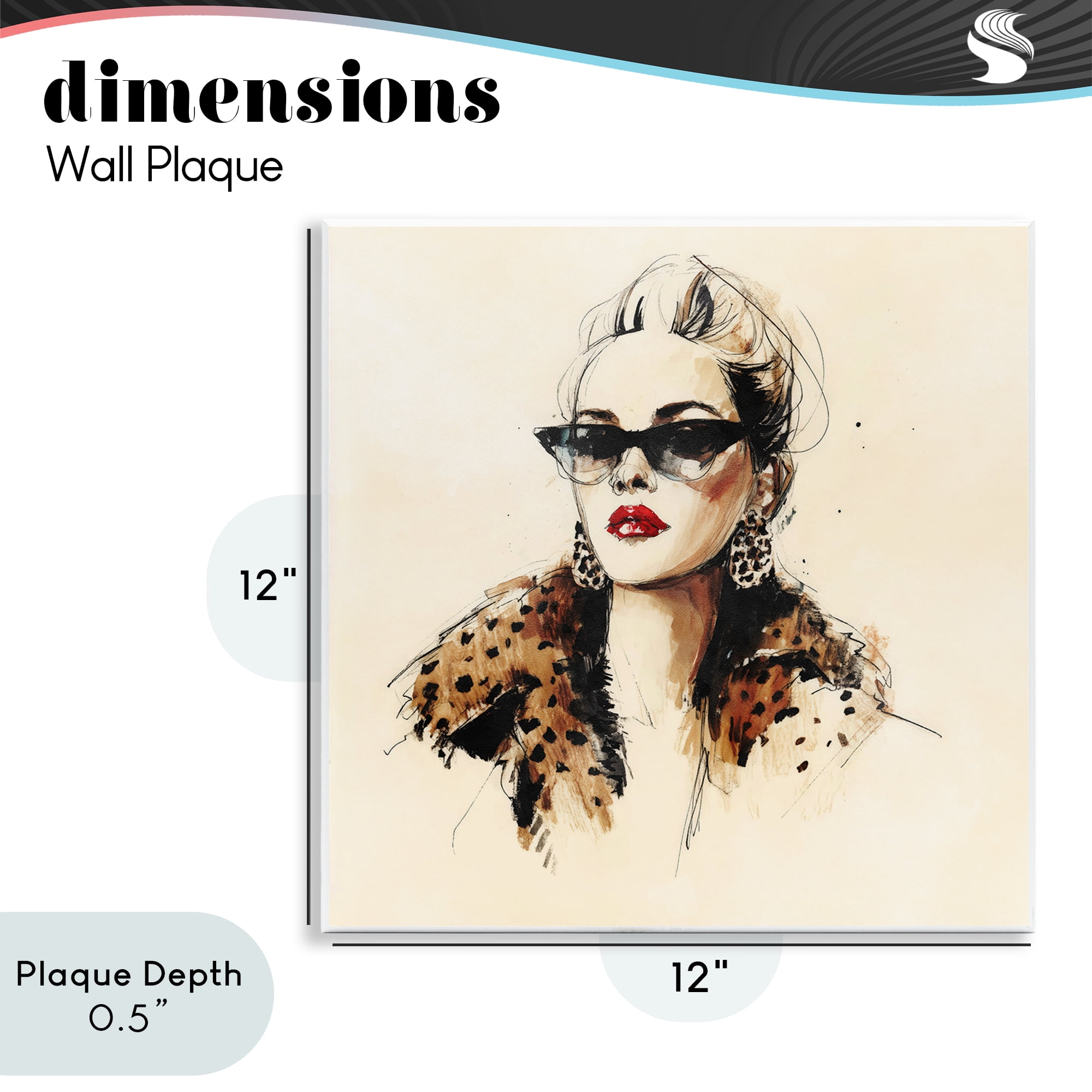 Stupell Industries Glam Leopard Sonata Portrait Wall Plaque Art, design by Svetlana Aleynikova