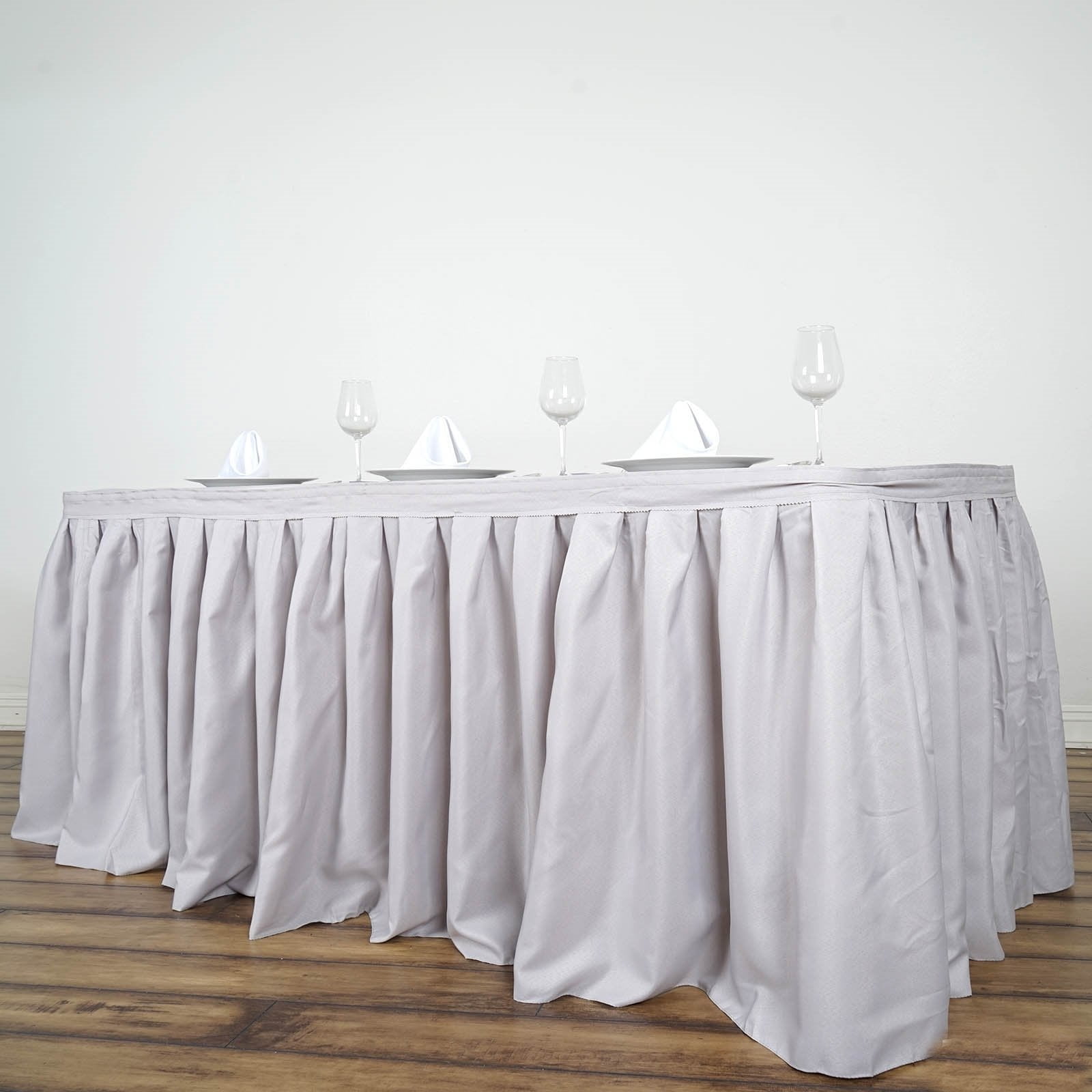 17 feet Black SATIN Drape TABLE SKIRT Banquet Wedding Catering Supplies Banquet 