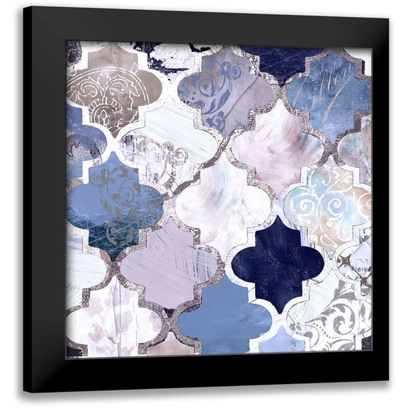 Sommers, Mindy 12x12 Black Modern Framed Museum Art Print Titled - Periwinkle Paris
