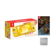Nintendo Switch Lite Yellow Bundle with Baldur's Gate Enhanced Edition/Baldur's Gate II Enhanced Edition Bundle NS Game Disc and Mytrix Microfiber Cleaning Cloth - 2019 New Game!