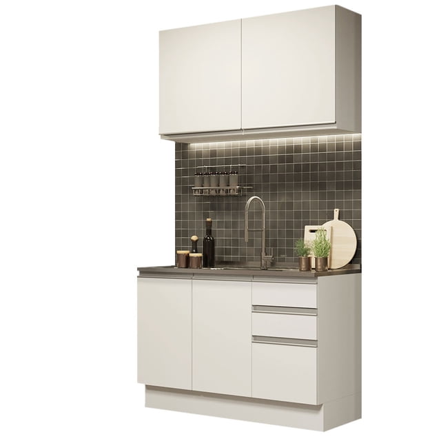 Cocina Integral Madesa Glamy Sin Tarja 120cm Blanco