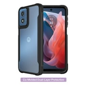 onn Dual-Layer Phone Case for Motorola moto g PLAY (2024) - Black/Clear