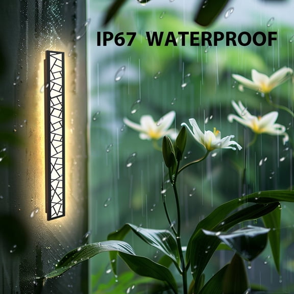 Outdoor wall light, modern LED long wall light, 23.63 inch black IP67 waterproof LED wall light, exterior wall light, indoor and outdoor 3000K lighting fixtures