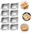 thumbnail image 3 of 10pcs Multipurpose Tinfoil Food Pans Cooking Plates for BBQ Kitchen Gadgets (Silver), 3 of 8