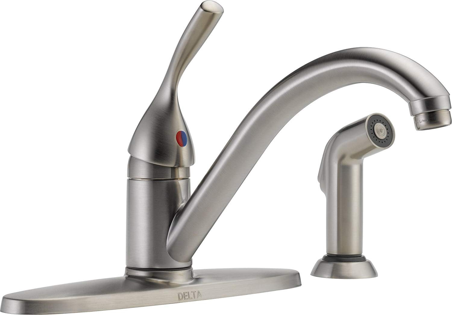 Delta Faucet Classic Single-Handle Kitchen Sink Faucet With Side Sprayer In  Matching Finish, Stainless 400-Ss-Dst - Walmart.Com