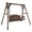 Brown, variant on Ktaxon Outdoor Wooden Porch Swing Glider with Stand Hanging Swing 2 Seater Carbonized 67"