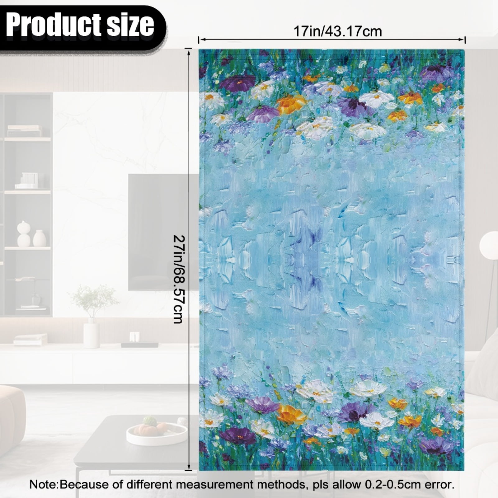 Xixirimido Blue Paint Daisy Flower Pattern Headrest Cover for Recliner Chair Recliner Headrest Protector Couch Head Rest Covers Chair Head Cover for Sofa Furniture Protectors, 2Pcs