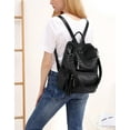 thumbnail image 4 of UTO Women's Backpack Purse PU Leather Large Designer Ladies Fashion Shoulder Handbag with Tassel(Black), 4 of 9