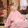 thumbnail image 6 of Oversized Blanket Sweatshirt, Sherpa  Fleece Hoodie, Super Soft Warm Comfortable Pullover with Large Front Pocket for Boys Girls Teens Kids(7-13 yr), 6 of 8