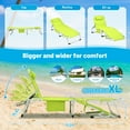 thumbnail image 2 of 3-in-1 Folding Lounge Chair, Heavy Duty Tanning Chair with Face Hole,5-Position Folding Chaise Lounge Chairs for Outside Portable Lay Flat Beach, Yellow, 2 of 7