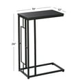 thumbnail image 4 of DecMode 10" x 26" Dark Brown Metal C-Shaped Accent Table with Black Metal Base, 1-Piece, 4 of 10