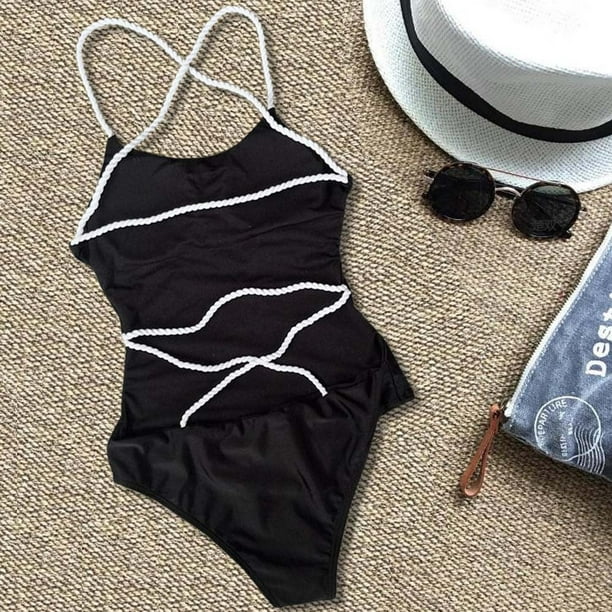 Women One-Piece Swimsuit Digital Print Bandage Girdle Bikini Beachwear  Swimwer