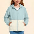 thumbnail image 2 of Karoyedx Kids Girls Jackets Toddler Windbreaker Jacket Baby Girl Hooded Zip Up Sweatshirt Winter Jacket Zipper Long Sleeve Outwear Spring Clothes Sky Blue Size,7-8 Years, 2 of 9