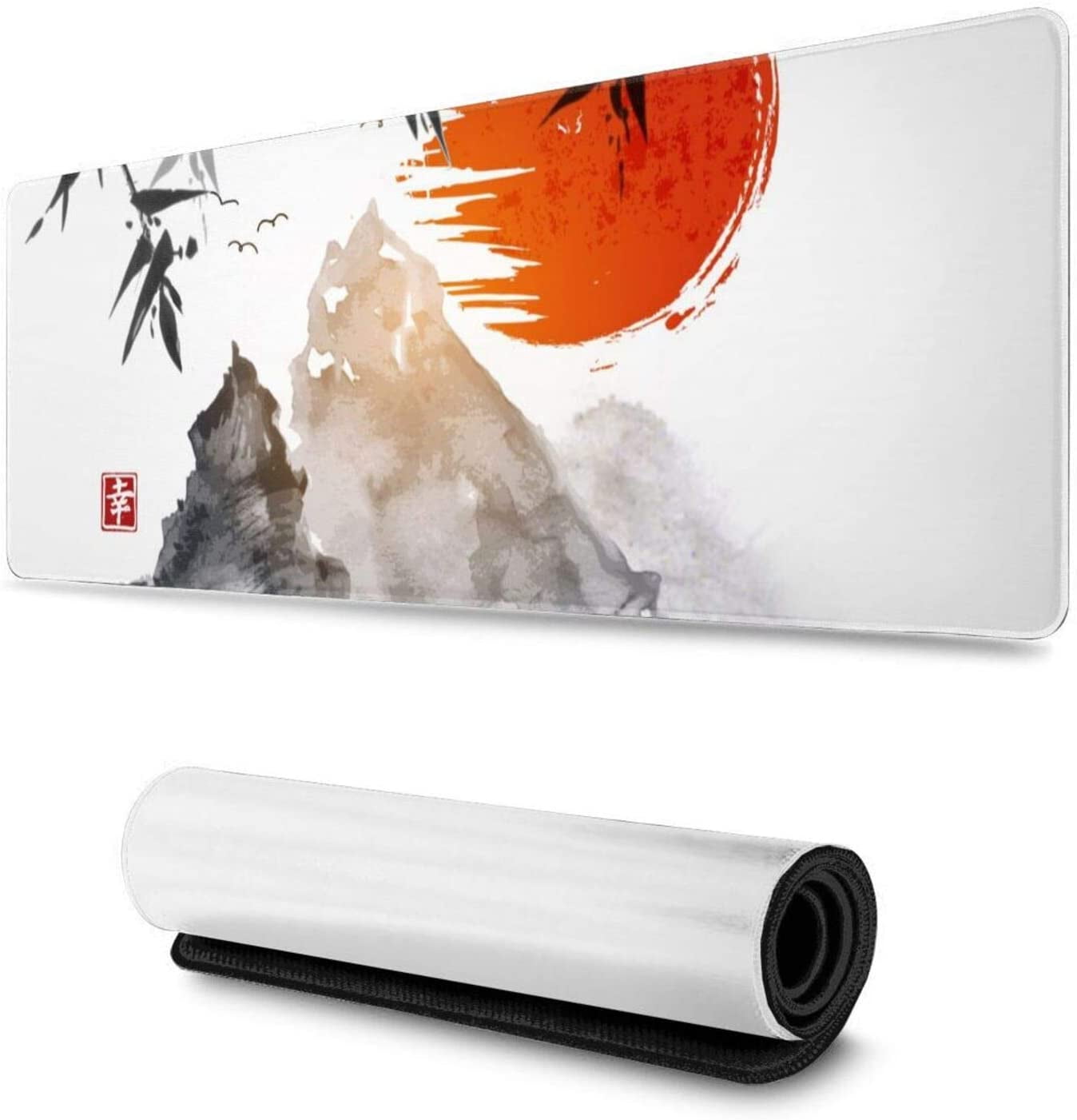 Japanese Mountains Gaming Mouse Pad XL, Extended Large Mouse Mat Desk