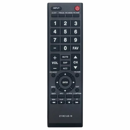 New CT-RC1US-18 Remote Control for Toshiba TV 55L510U18 32L310U20 32L220U19 32L310U18 49L510U18