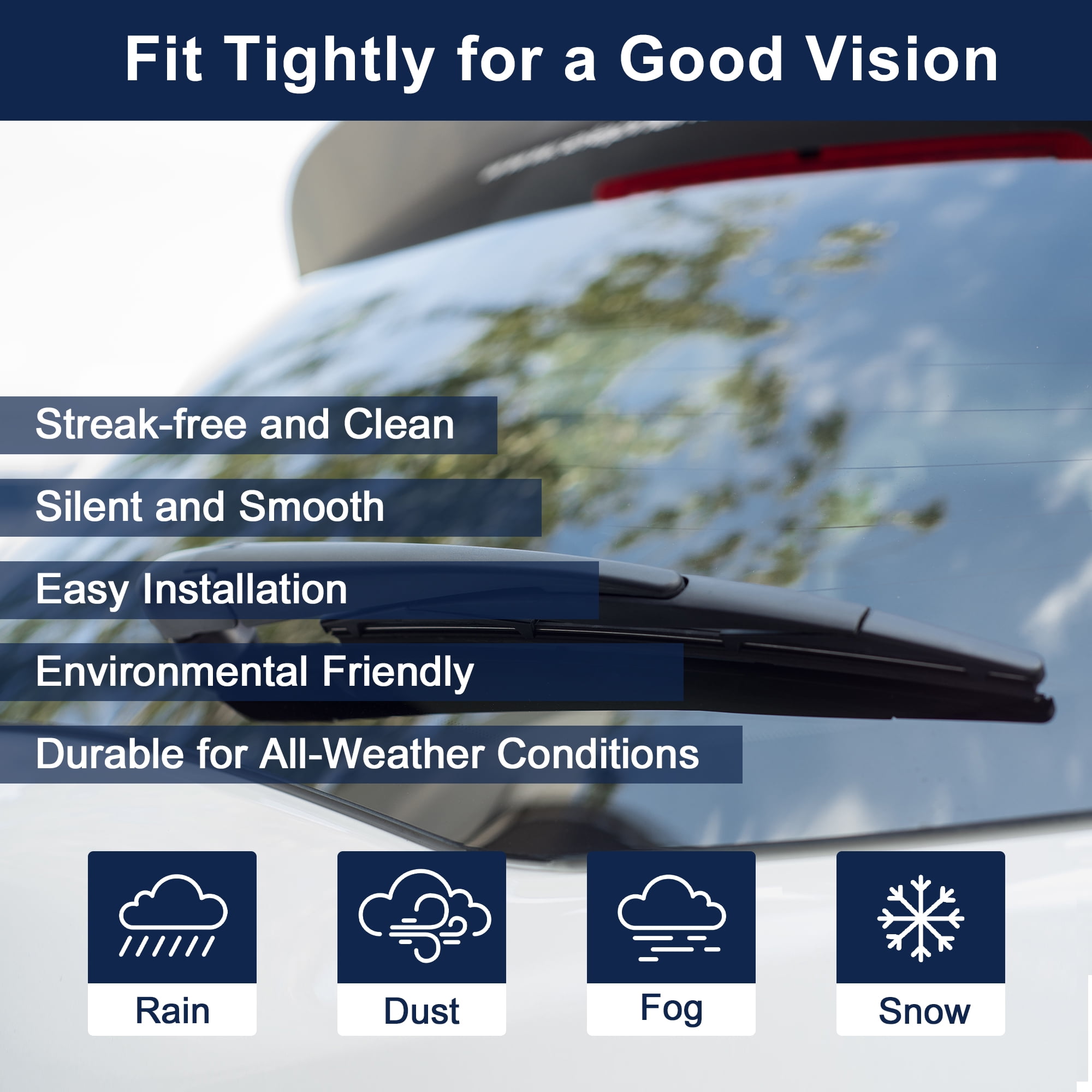 Unique Bargains 2pcs Rear Windshield Wiper Blade for Hyundai Veloster 2011-2018
