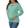 thumbnail image 4 of Womens Nursing Maternity Zipper Shirt Pregnancy Long Sleeve Pullover Top Breastfeeding Sweatshirt S Green, 4 of 6