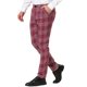 thumbnail image 5 of Pantalones de vestir a cuadros para hombre INSPIRE CHIC, formales, impresos, de cuadros, 32 burdeos, 5 of 7