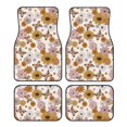 thumbnail image 1 of Kdxio Sunflowers And Butterflies Print Car Floor Mats Universal SUV Front Rear Floor Foot Mats 4-Piece Full Set with Non-Slip Rubber Backing Car Accessories for Most Cars, 1 of 7