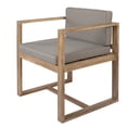 thumbnail image 3 of 2 Patio Dining Armchairs - Comfortable Back And Arm Support Strong Wood Structure Foam Seat Cushion Brown & Grey Easy Install Procedure Managed Efficiently Of 2 For Seating With Material Thick, 3 of 7
