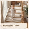thumbnail image 4 of SIXHOME Non-Slip Stair Treads for Wooden Steps Plush Washable Carpet Treads Indoor Peel and Stick Reusable Adhesive, 15 Pack 8"x30" Beige, 4 of 6