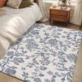 thumbnail image 5 of Blue Floral Large Area Rugs for Bedroom Living Room, Soft Non Slip Carpet Bedside Rug, Farmhouse Vintage Flower Leaf Botanical Rectangular Floor Cover Kitchen Accent Rug 2.7'x5' for Office, 5 of 9