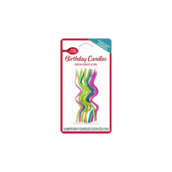 Betty Crocker Neon Crazy Curl Birthday Candles 12 ct.