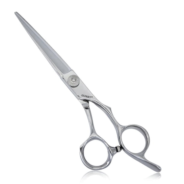Tijeras de peluquería profesionales de 6,5 pulgadas con cuchillas de corte de precisión y mango ergonómico desplazado.