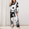 thumbnail image 2 of Pofeuu Yin And Yang Print Womens Pajamas Set Long Sleeve Sleepwear Button Down Nightwear Soft Pj Lounge Sets Button Down Pajamas Women-X-Large, 2 of 7