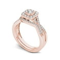 thumbnail image 2 of 3/8 Carat T.W. Diamond Criss-Cross Shank Single Halo 10kt Rose Gold Engagement Ring Set, 2 of 5