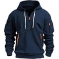 thumbnail image 2 of YATELLE Tactical Hoodies for Men Quarter Zip Pullover Men Vintage Workout Hoodies with Pockets Military Tactical Sweatshirt, 2 of 5