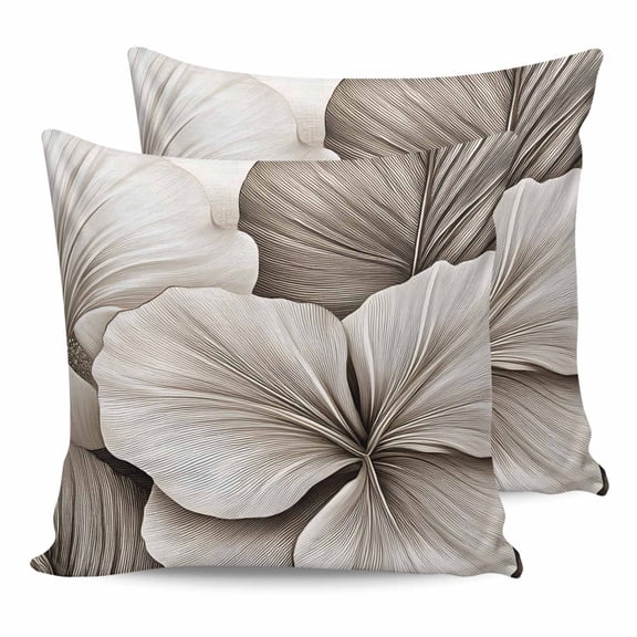 Pillow Covers 24x24 Set of 2, Modern Flower Throw Pillow Covers Decorative Couch Cushion Cover, Abstract Minimalist Botanical Floral Microfiber Soft Square Pillowcases for Bedroom Living Room Sofa