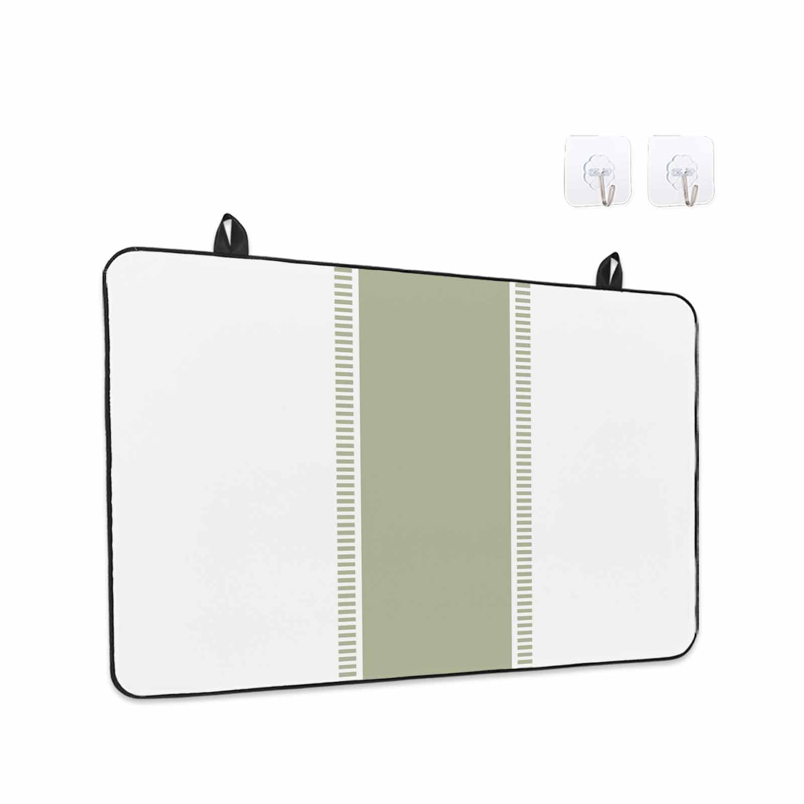 Sage Green Striped Stove Top Cover for Electric Stove, Heat-proof & Non Slip Glass Top Stove Cover Protector, Modern Geometric Abstract Art Kitchen Flat Cooktop Rubber Mat 36x21 Inches