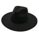 thumbnail image 1 of Sombrero Fedora de ala ancha para hombre y mujer, sombrero de fieltro con cinta, estilo Retro, Trilby, clásico, color negro, para invierno y otoño, 9,5 cm, 1 of 4