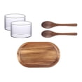 thumbnail image 1 of Shisuyan Dining Platter Japanese Style Wooden Light Brown 1 Set 7.9x4.7in, 1 of 8