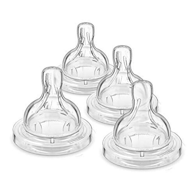 Paquete de 4 Tetinas de Biberón Philips AVENT Flujo 1 Transparente