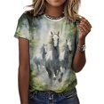 thumbnail image 3 of Cool Horse T-Shirts Casual T-Shirt Short Sleeve Women Trendy Tshirt Beach Custom Tops, 3 of 5