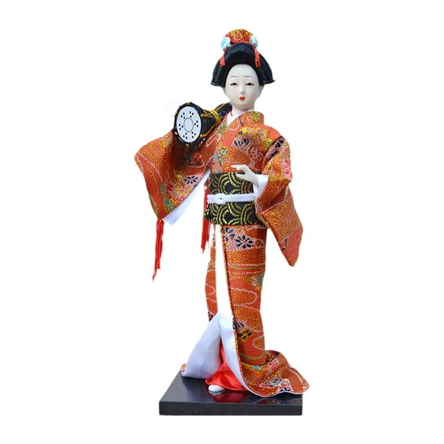 Figura de muñeca de kimono de Geisha japonesa, figura de regalo, estatua coleccionable, figura de Geisha para dormitorio, estantería, sala de estar y Estilo A