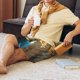 thumbnail image 5 of Balery Rustic Daisy Mason Jars Pantalones cortos de pijama de punto de algodón para hombre con cinturilla y bolsillos-4X-Large, 5 of 6