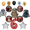 Star Wars 6th Birthday Party Supplies Balloon Bouquet Decorations with Baby Yoda